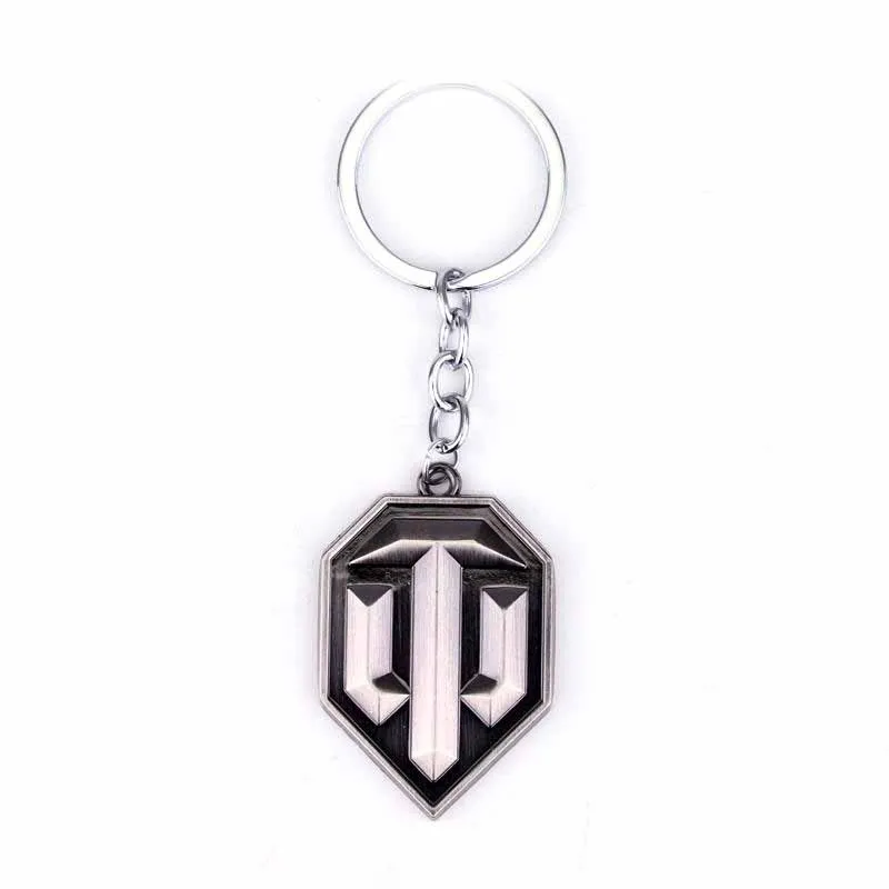 

2019 New Fashion World of Tank Keychain Metal Game Logo Key Chain Llaveros Chaveiro Keyring WOT Key Rings Men gift for BF