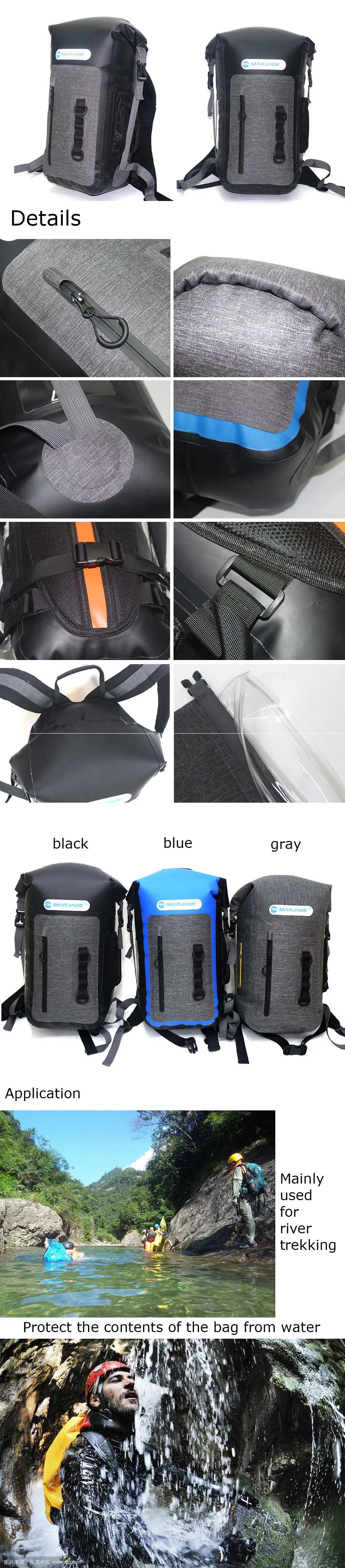 Waterproof bag PVC full airtight Watertight backpack Swimming Kayaking Sport Bags Outdoor River trekking bucket sack Dry bag