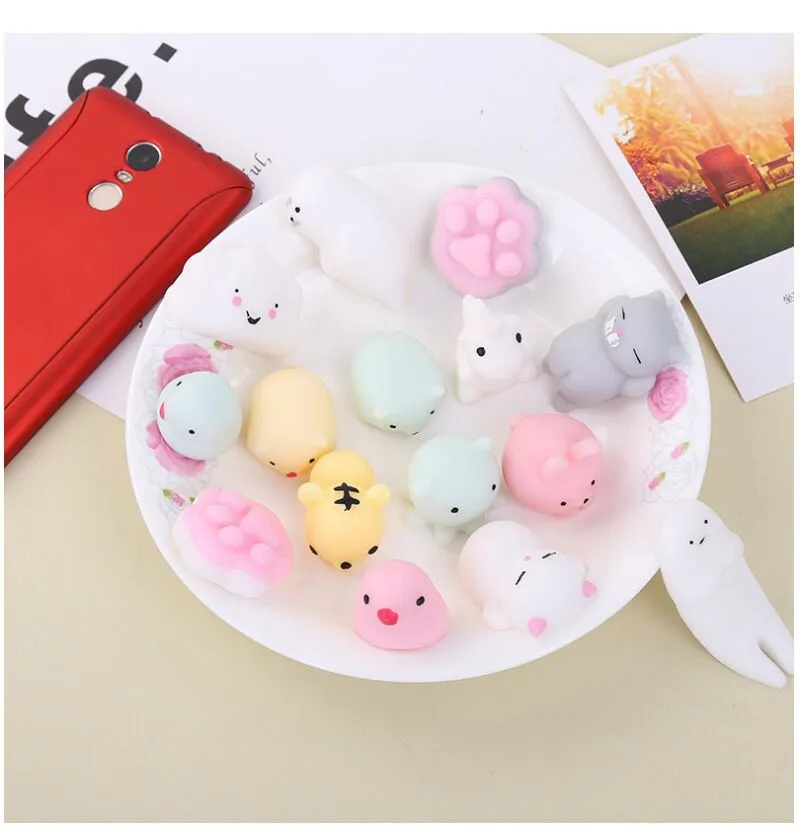 

50 pcs/lot 50 Styles Mini Squishy Cat Seal Rabbit Cute Phone Straps Slow Rising Soft Press Squeeze Kawaii Bread Cake Kids Toy