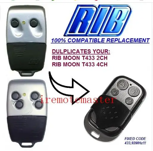 RIB MOON T433 2CH 4CH пульт дистанционного управления замена 433 92 МГц фиксированный код