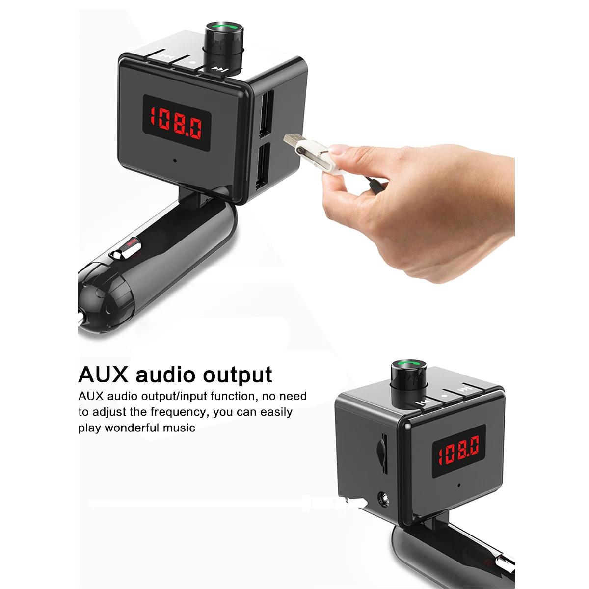 B36 беспроводной автомобильный комплект Bluetooth Aux интерфейс MP3 плеер вращающийся ual