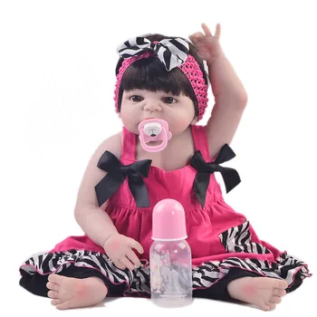

57cm handmade Soft Silicone Reborn Dolls Baby Realistic Doll adorable bathe Reborn lifelike real touch princess toddler babies