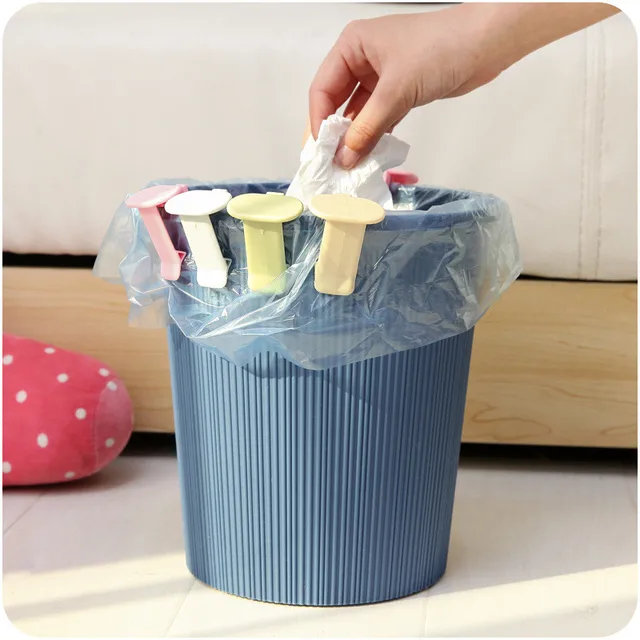 2pcs/Lot Universal Trash Bag Fixed Clip Waste Basket Rubbish Bin