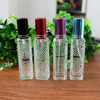 

12ml Clear Glass Fragrance Bottle Perfume Atomizer Pocket Scent Vials with Color Lid Cosmetic Packaing 10pcs/lot P070