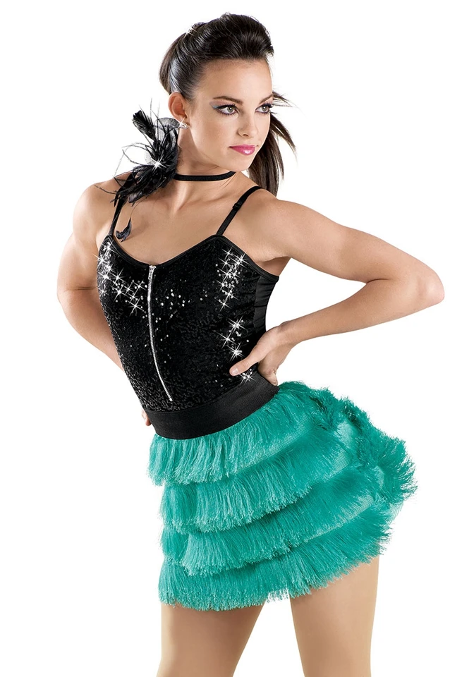 Child Adult Fringe Latin Dance Performance Clothing Sequins Jazz Dance