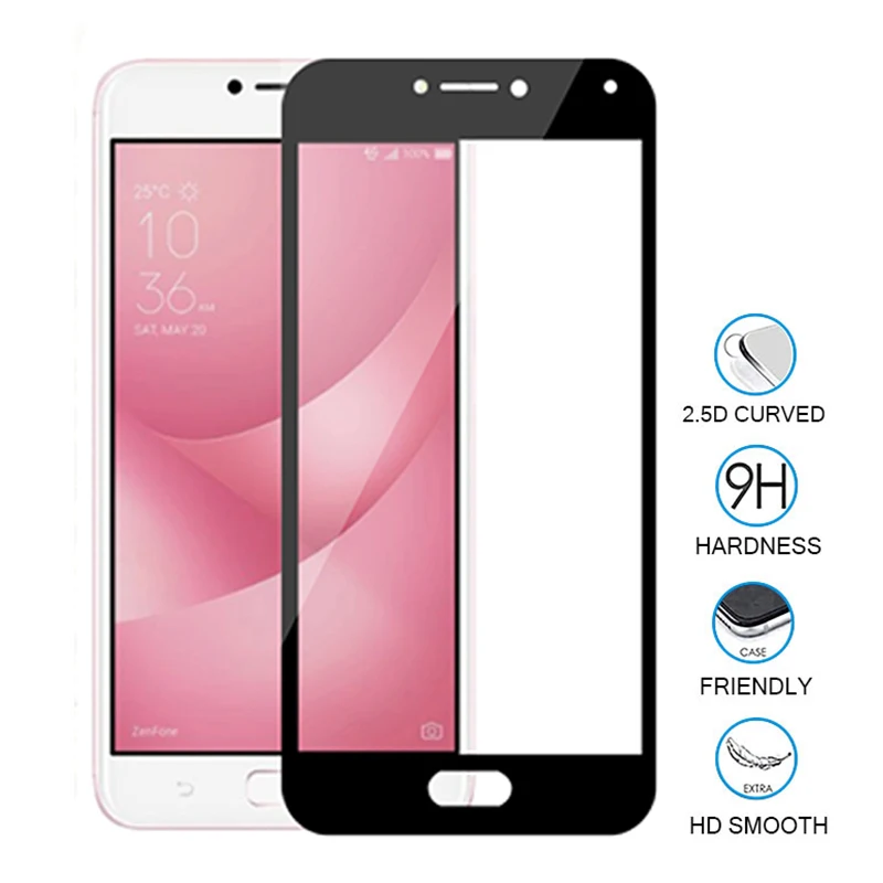 Защитное стекло для Asus Zenfone 4 Max ZC520KL ZC554KL закаленное с полным покрытием селфи ZD553KL