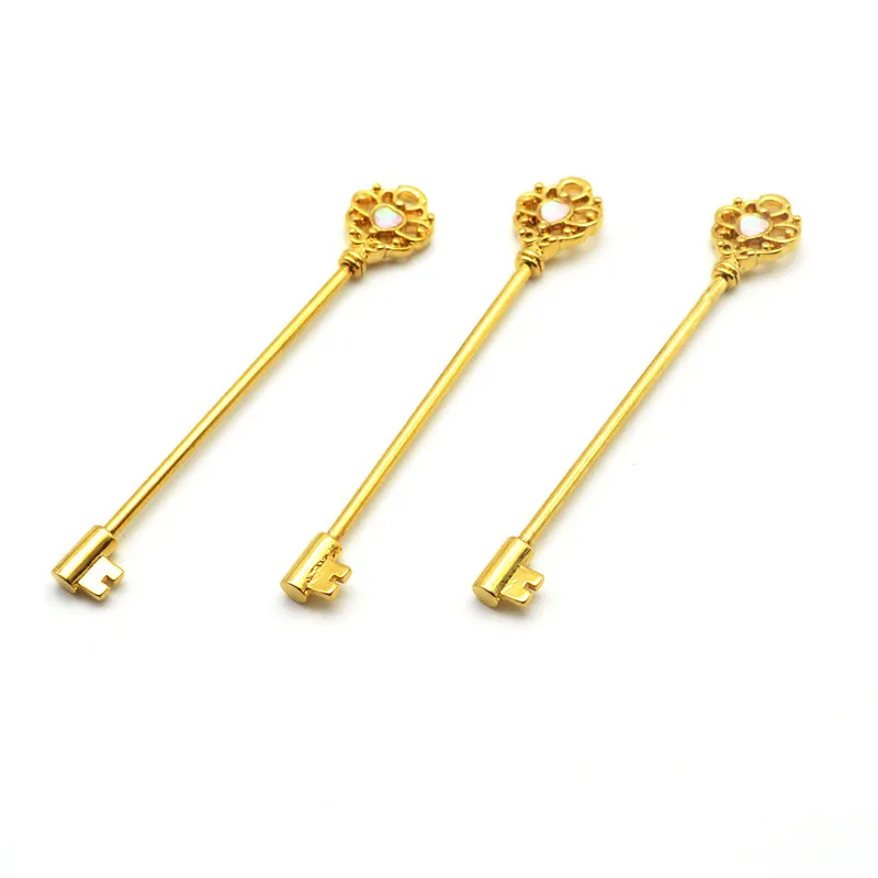 HENGKE Long Industrial Gold Barbell Ear Stud Ring Opal 38mm Cartilage