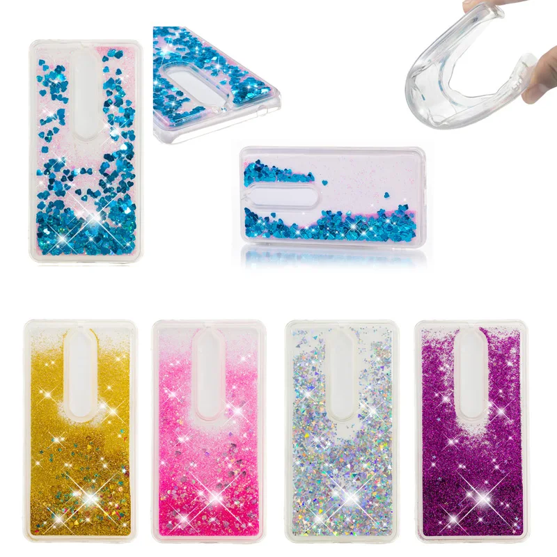

Luxury Glitter Liquid Sand Quicksand Soft Silicone Mobile Phone Cases Cover Shell Coque Fundas for Nokia 6 2018 6.1 1 Case