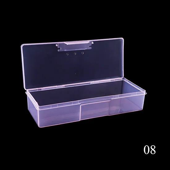 Полный Красота Пластик прозрачный пустой ящик для хранения ногтей Стразы блестящие украшения контейнер для бисера держатель Чехол CH538 - Цвет: 08