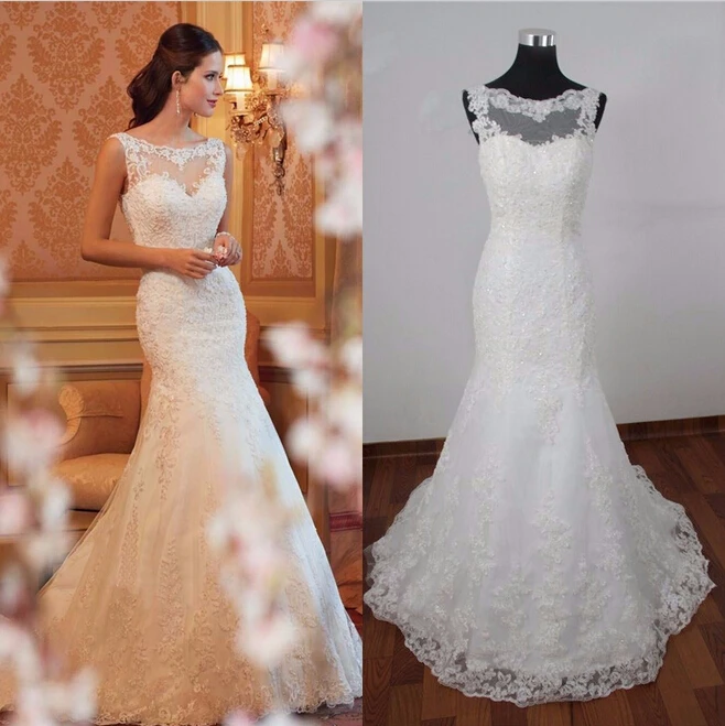 real sample Vintage Lace Mermaid wedding dress 2015 Sexy wedding dress