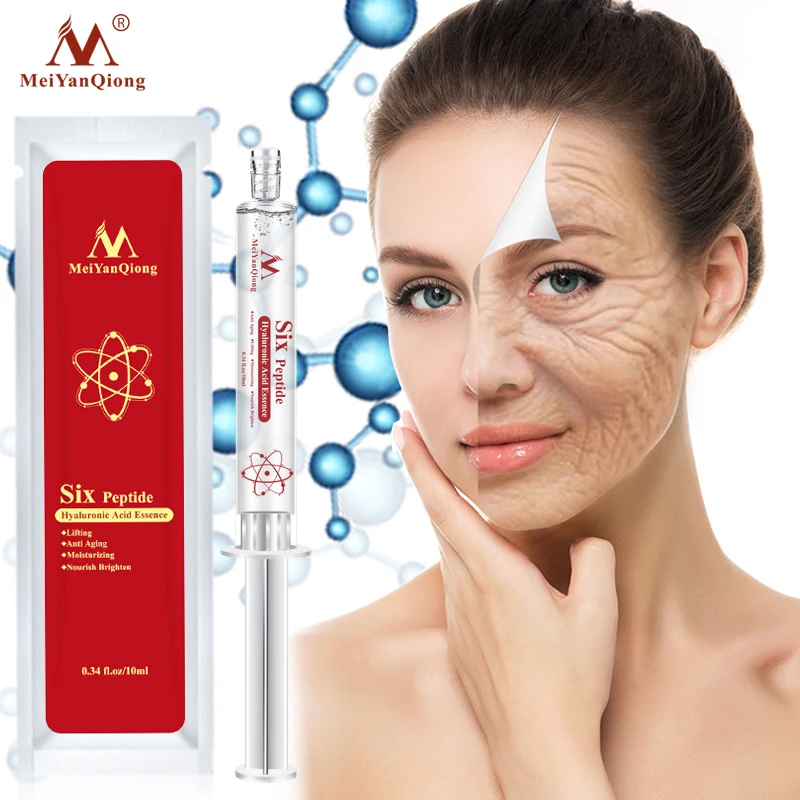 

Six Peptide Hyaluronic Acid Shrink Pores Essence Anti Aging Anti Wrinkle Lifting Face Serum Skin Care Collagen Argireline