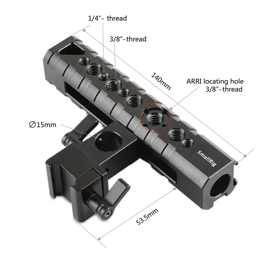  SmallRig DSLR Camera Nato Handle Grip QR Top Handle With Rod Clamp Cold Shoe for Cage EVF Mount Mic