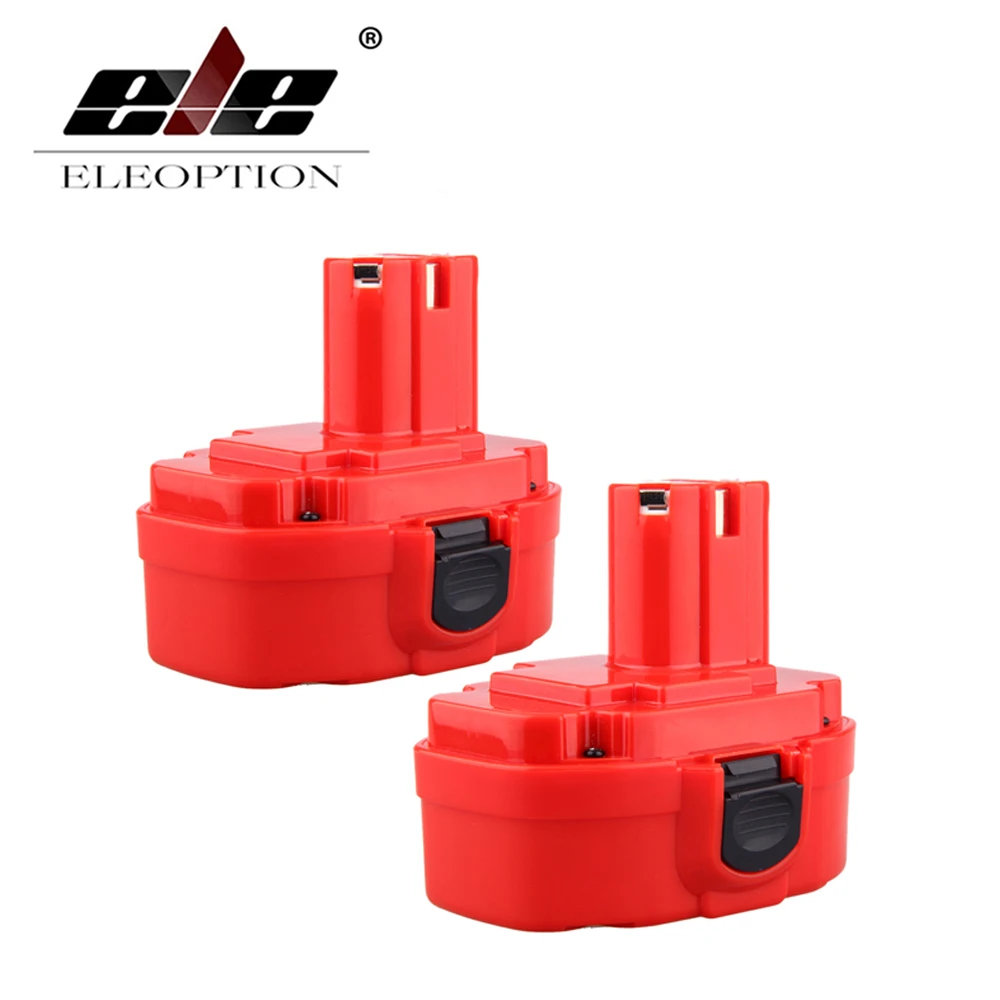 

ELEOPTION 2PCS 18V 2000mAh Ni-CD Red Rechargeable Power Tool Battery for MAKITA 1822 1823 1834 1835 192827-3 192829-9 PA18