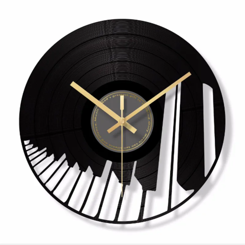 

Wall clock Minimalist quartz watch piano painting Wall Clocks Home Decoration Living Room Silent 12 inch