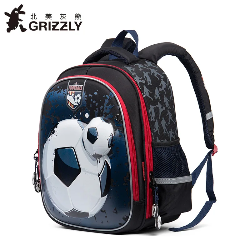 GRIZZLY Kids backapck милые Мультяшные детские школьные сумки для мальчиков ортопедические Водонепроницаемые рюкзаки высококачественные нейлоновые школьные сумки