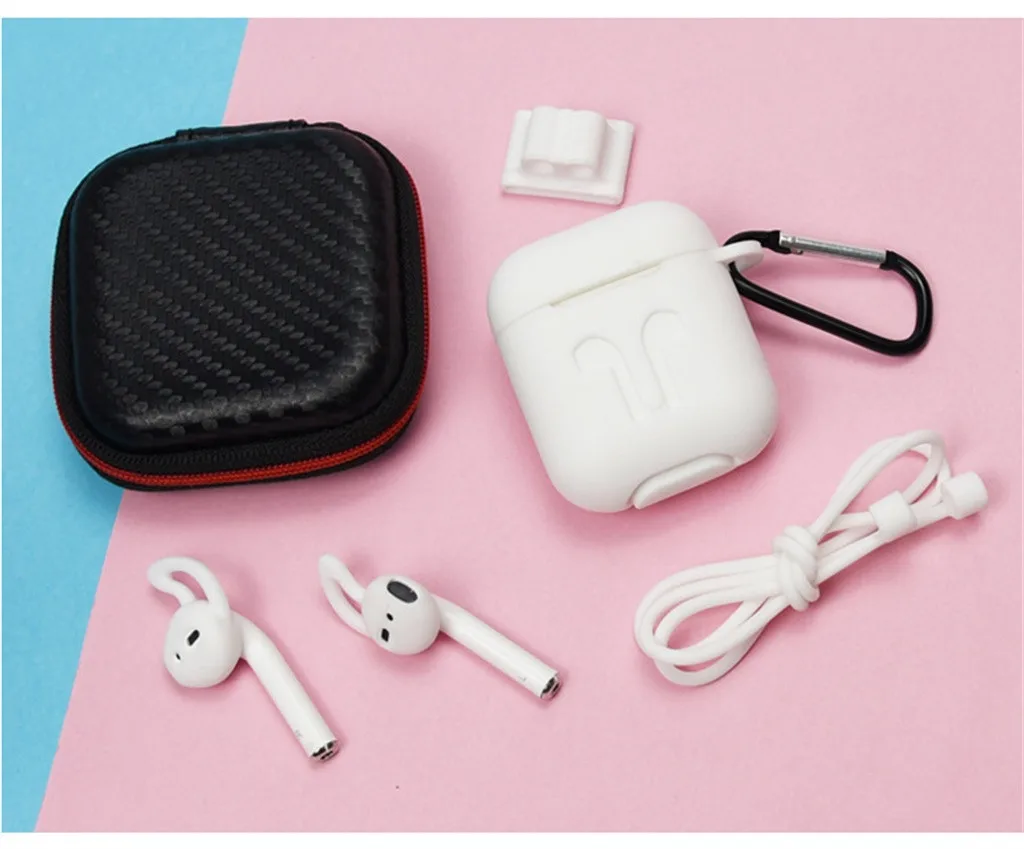 Силиконовый Bluetooth беспроводной чехол для наушников AirPods защитный Аксессуары Apple