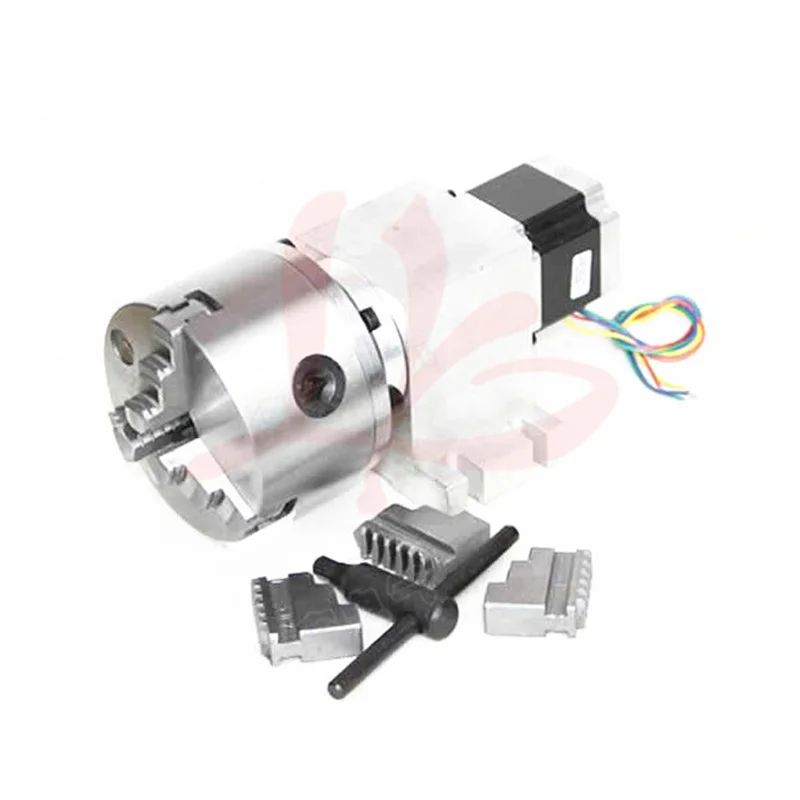 

Free tax to Russia Rotary axis 14-100-100A 80mm 3 jaw chuck for mini cnc router