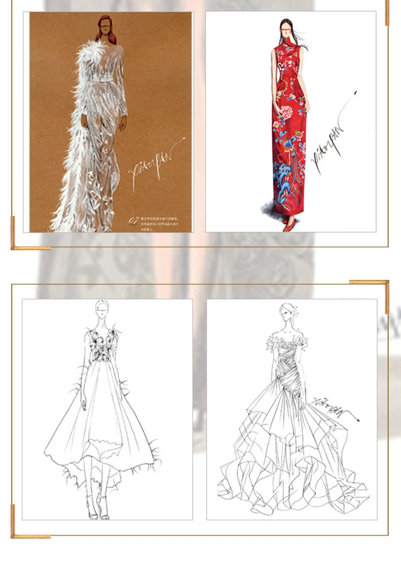 Новое поступление 1 шт свадебное платье рисунок Книга Стиль/текстура/Мода художественный дизайн книга для взрослых