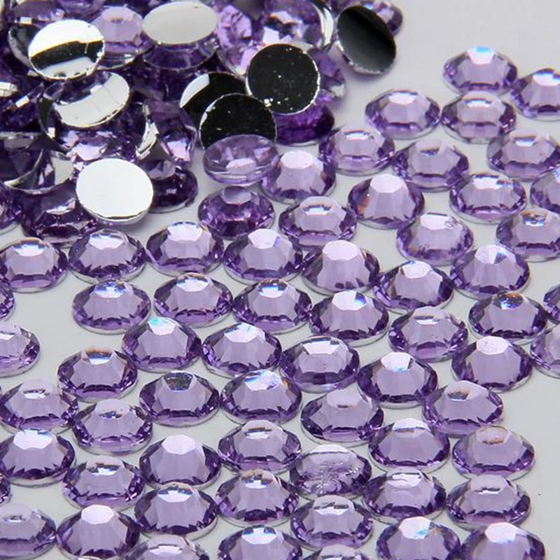1000pcs 2mm Light Purple Nail Glitter Rhinestones Crystal ss6 Non HotFix Round FlatBack Resin
