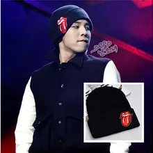 Kpop Мода в стиле хип-хоп Bigbang вязаная шапка GD Корейская версия Осень и зима теплые шапки вышивка шерсть шляпа губы большой язык