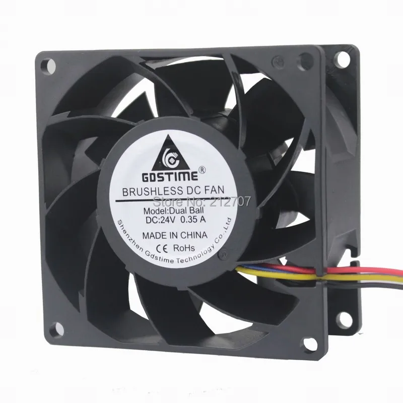Gdstime 8038 DC 24 в 8 см шарикоподшипник водонепроницаемый вентилятор PWM 4Pin инвертор