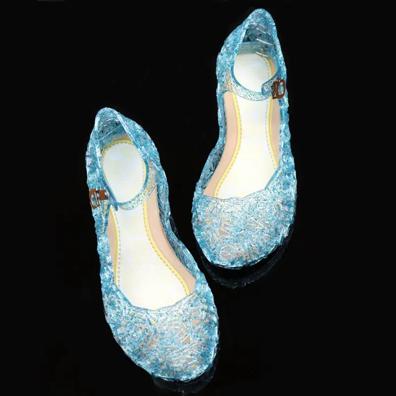 VOGUEON/летние сандалии для девочек; Принцесса Эльза; Пряжка с кристаллами; ПВХ; детская обувь для дня рождения; аксессуары для костюмированной вечеринки; Танцевальная обувь для девочек