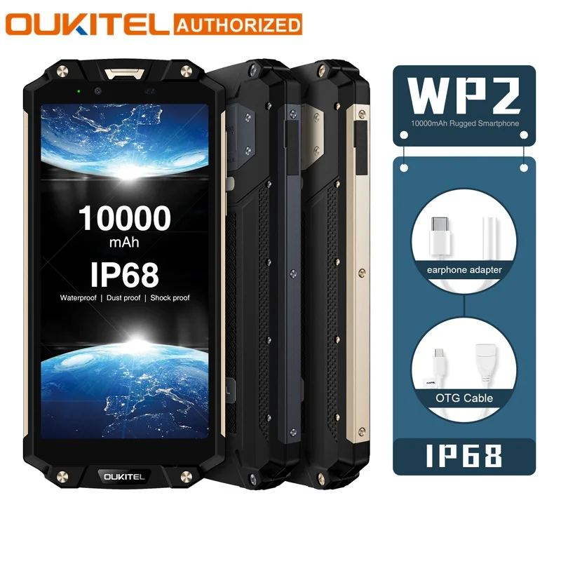 

OUKITEL WP2 IP68 Waterproof NFC 4G LTE Smartphone 10000mAh 4GB RAM 64GB ROM 6.0 inch 18:9 Octa Core Fingerprint Mobile Phone