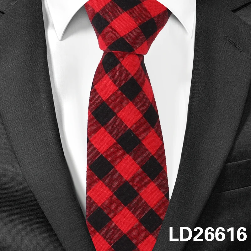 Мужской галстук клетчатые хлопковые галстуки для мужчин повседневные полосатые тонкие галстуки для Свадьба Вечерние 6 см ширина обтягивающие Галстуки для жениха Gravatas - Цвет: BT26616
