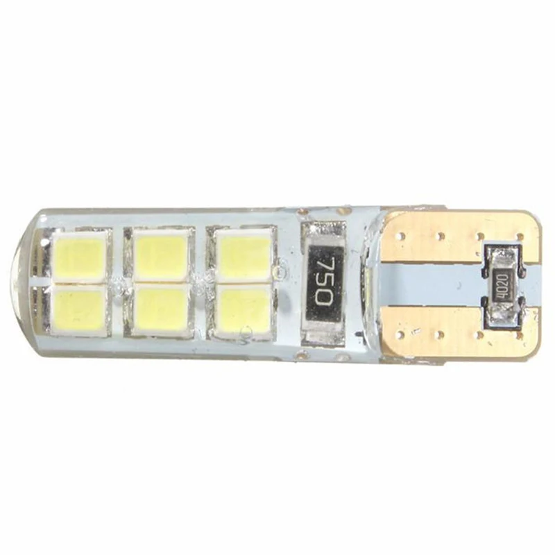 JXLCLYL 2pc T10 194 W5W COB 2835 12LED Car Canbus Bright License Width Light Bulb White