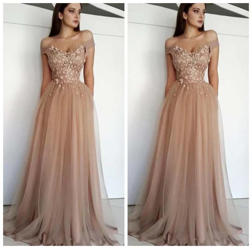 

Vestidos De Gala 2019 Sexy Sweetheart Tulle Prom Dresses Long Elegant Off the Shoulder A-Line Formal Party Dresses Gala Jurken