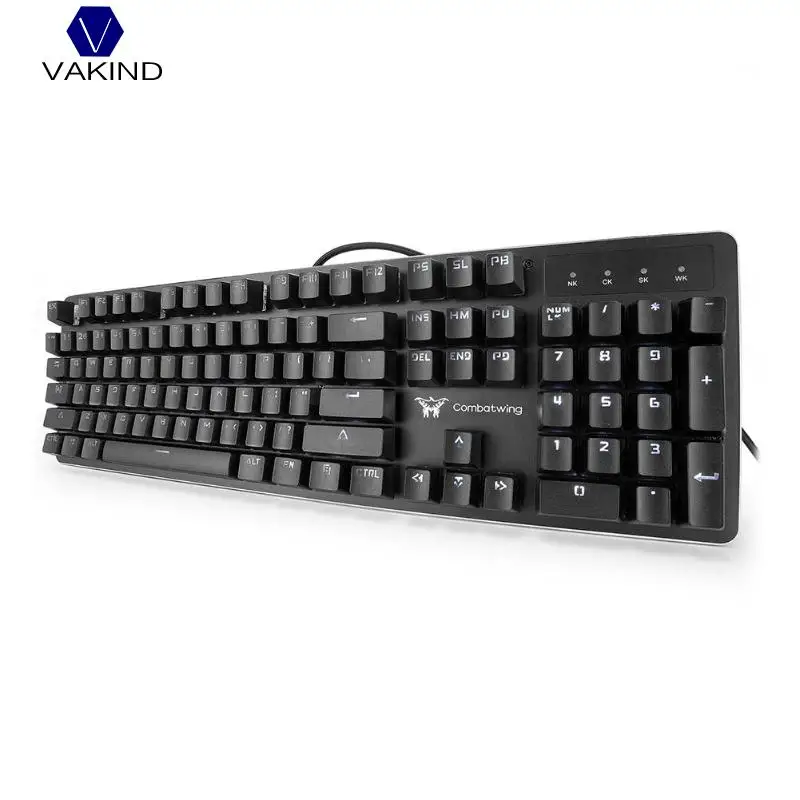 

VAKIND USB Wired Mechanical Keyboard Waterproof 104 Keys Backlit Blue Switches Gaming Keyboards w/Backlight for PC Tablet
