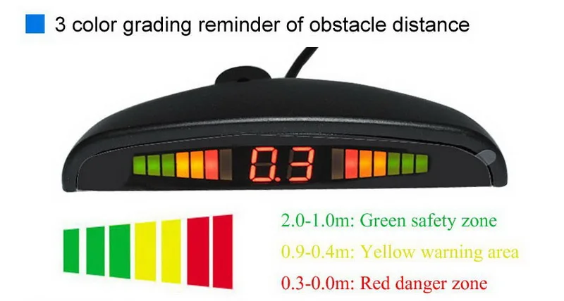 Дисплей 4 датчика s резервный Радар монитор система автомобильный комплект светодиодных датчиков парковки для всех автомобилей помощь обратного хода 22,5 мм 12 В
