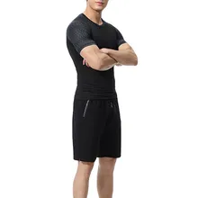 Мужские комплекты футболки+ короткие штаны комплекты из двух предметов Повседневный Спортивный костюм Мужская Повседневная футболка тренажерные залы фитнес брюки мужские Mar6