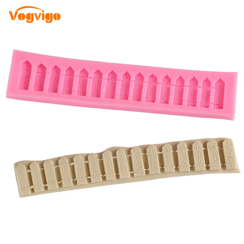 

VOGVIGO Garden wooden Fence Lace chocolate DIY fondant baking cake decorating tools silicone mold Border Embosser Mold