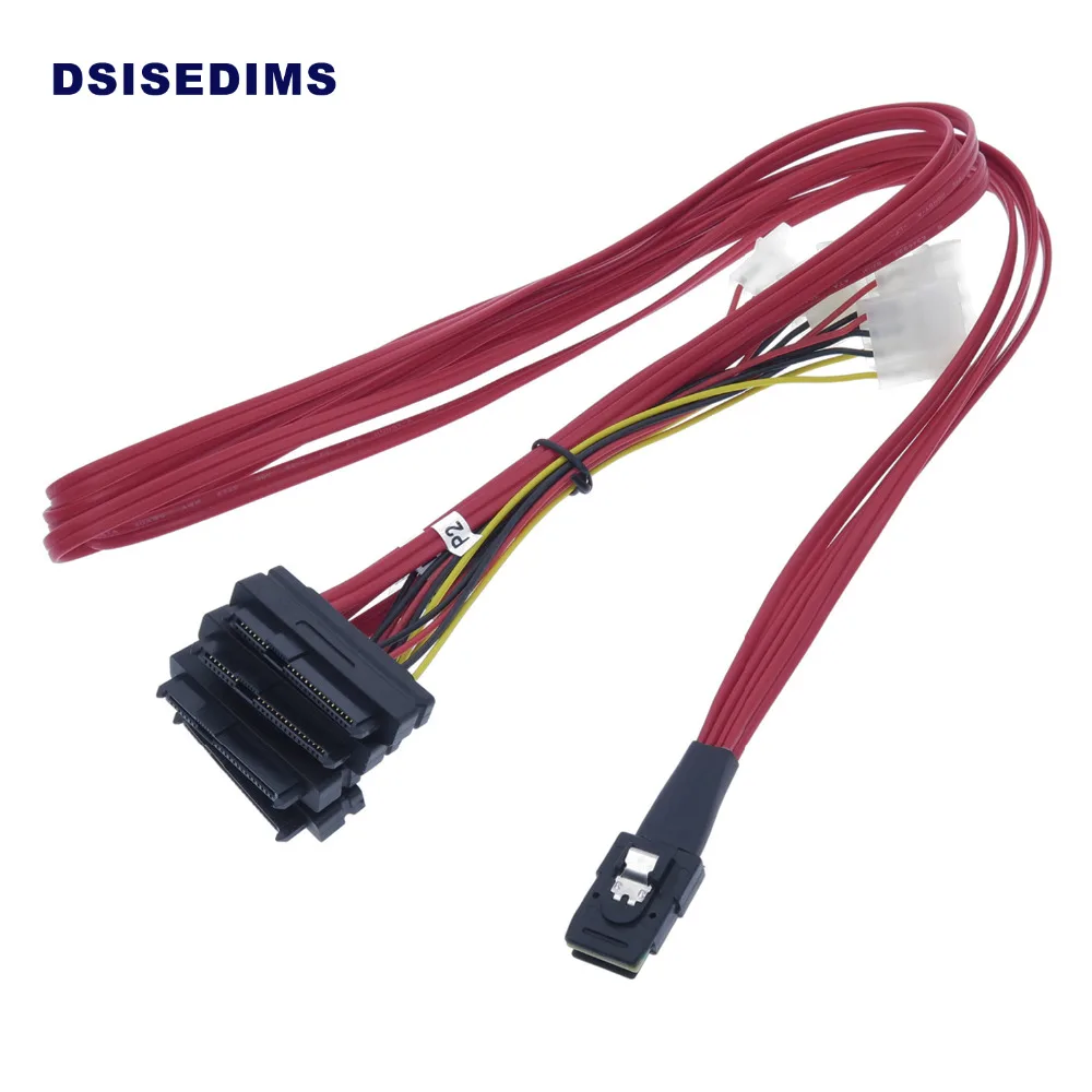 

Wholesale Red Color Internal Mini SAS 4i 36 Pin SFF-8087 to SAS 29 Pin SFF-8482 Cable with Power Connectors for LSI Raid Card