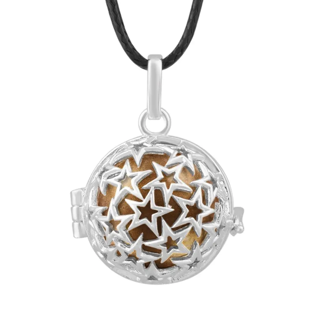 Angel Caller Floating Locket Baby Bola Star Pendant Necklace Harmony Chiming Ball Pendants Fashion Jewelry Wax Leather K95N20 3