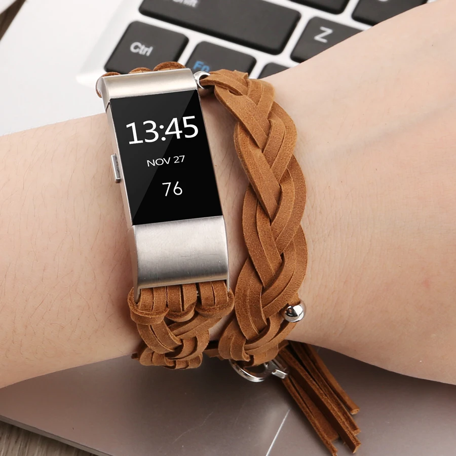 

Для браслета Fitbit Charge 2 ручное плетение кожаный браслет ремешок для Fitbit Charge 2 запястье ремешок аксессуары для часов