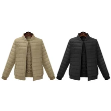 Hot Sale Cotton Jacket Short Baseball Coat Padded Cotton Outwear Slim Long Sleeve Parka Zipper Coats 2016 Pockets Solid