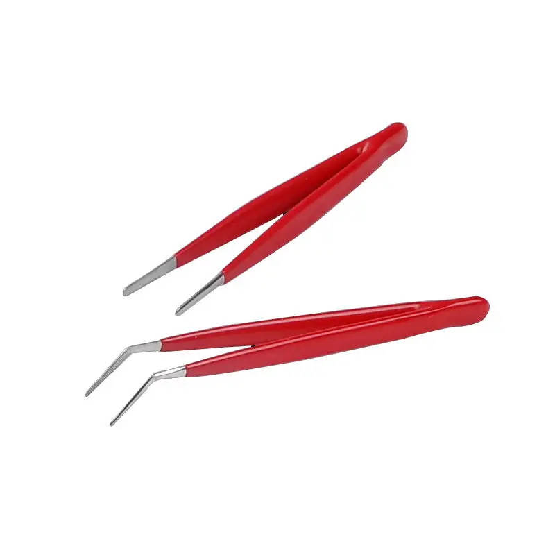 2pcs/set anti-static Curved Straight Tip Forceps Precision Soldering Tweezers Set Electronic ESD Tweezers Tool 2pcs/set anti-static Curved Straight Tip Forceps Precision Soldering Tweezers Set Electronic ESD Tweezers Tool