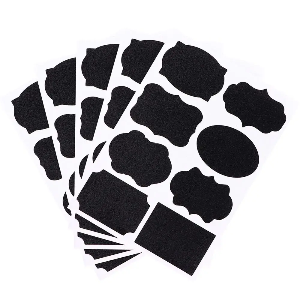 40/80 шт. моющаяся Доска стикер ремесло кухонные банки наклейки для надписей доска меловая наклейка черная доска 5x3,5 см