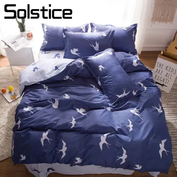 

Solstice Home Textile Petrel Blue Bedding Sets 3/4Pcs Boy Girl Bedlinen Bed Sheet Duvet Cover Pillowcase Kids Teenager Bed Cover