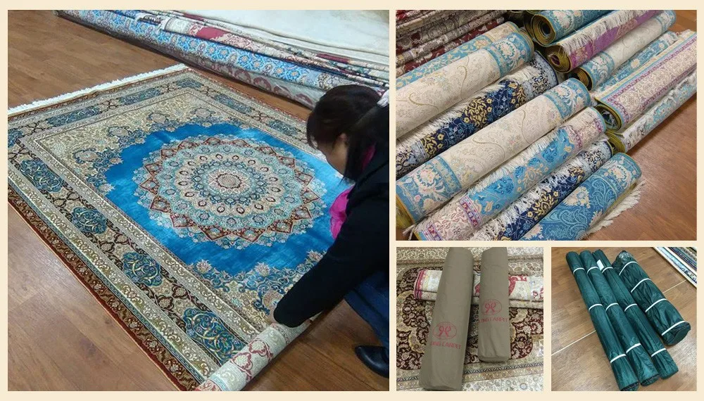 Yilong 12'x15' персидский традиционный дизайн белый цвет домашний большой размер шелковые ковры (TJ065A-12x15)