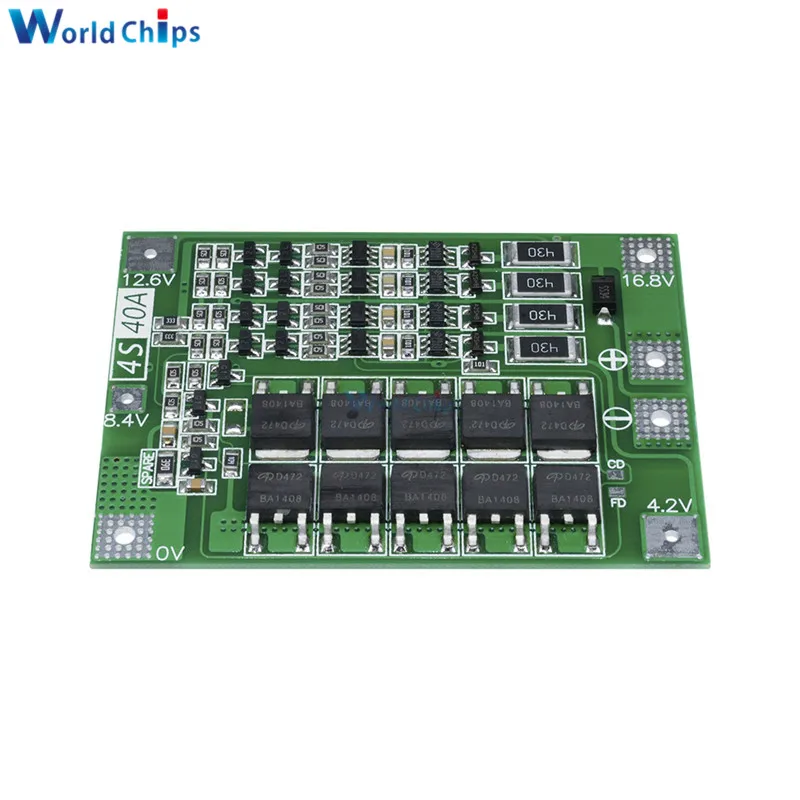 4S 40A литий ионная аккумуляторная плата PCB BMS 18650 модуль Lipo Cell с балансировкой для