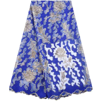 

New Design Golden Thread Milk Silk Wedding African Net Lace Fabric High Quality French Lace Fabric Nigerian Lace Fabric A1601
