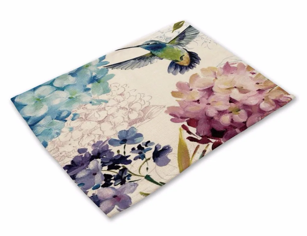 

CAMMITEVER Korean Pastoral Birds Table Placemats Heat Resistant Home Kitchen Dinner Tablemats Pads Mat Hot Selling Drop Shipping