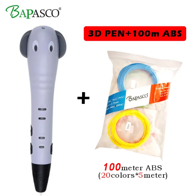 Best Price BAPASCO hot selling RP900A 3D pen the slimmest DIY 3D printing pen in the world 3D printer pen with ABS filament 3 d Pen gift