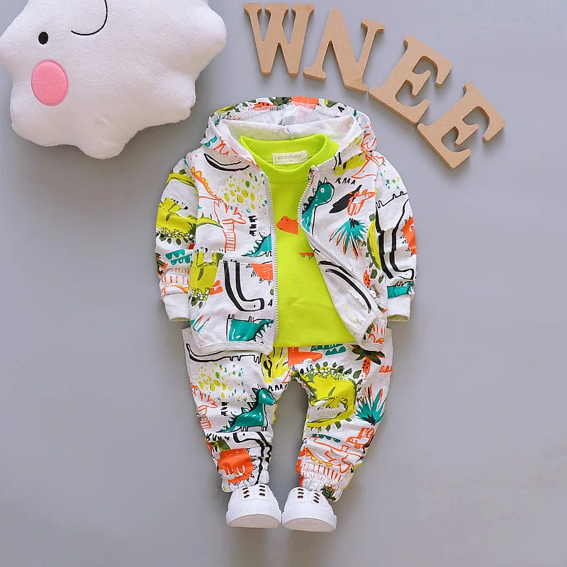 Neon Color Dino Track Suit 3 Pcs Set