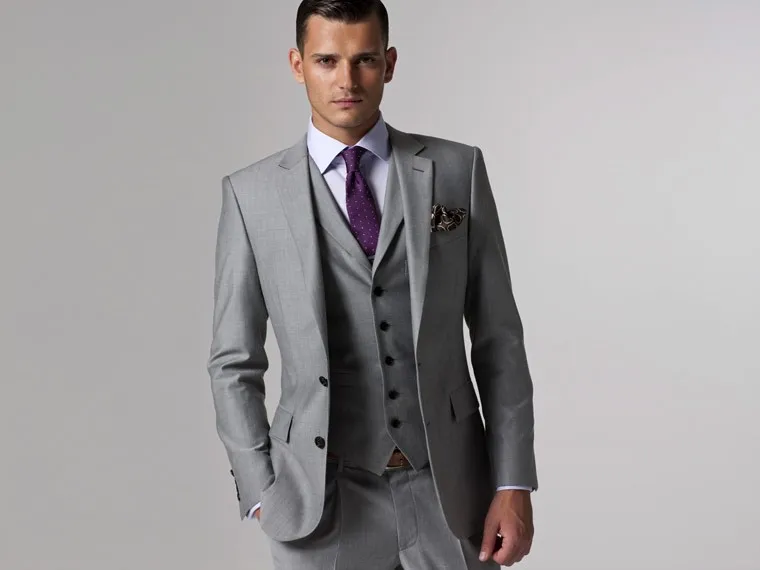 Серый Свадебный Смокинг на заказ серые костюмы серый костюм жениха мужской серый смокинг пиджак, серый свадебный смокинг, 3 предмета серый костюм
