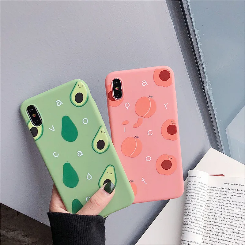 

Ottwn Summer Green Avocado Phone cases For iPhone 6 6S 7 8 Plus X XR XS Max Cute Fruit Soft Silicon Chic Back Case Cover Capa