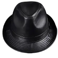 Из овечьей кожи шляпа джаз Cap Англия в осенние и зимние мужские и женские кожаные коричневые fage классический Шанхай джентльмен